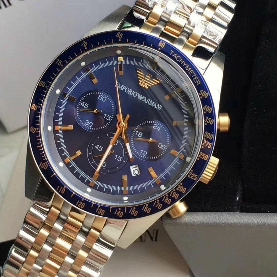 Emporio Armani AR6088 Tazio Men's Two-Tone Watch