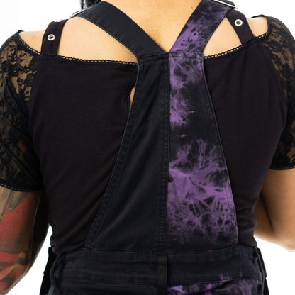 Vixxsin Ever Dungarees Black and Purple Tie Die