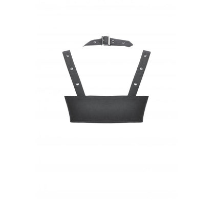 Dark in Love Evangeline Buckled Utility Crop Top in Black