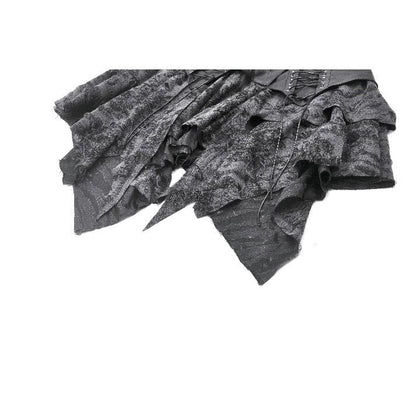 Dark in Love Elandra Layered Lace Handkerchief Hem Goth Skirt in Charcoal Black
