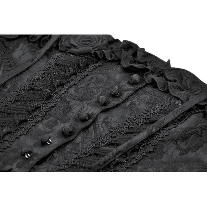 Dark in Love Selene Ruffled Floral Jacquard Corset Top
