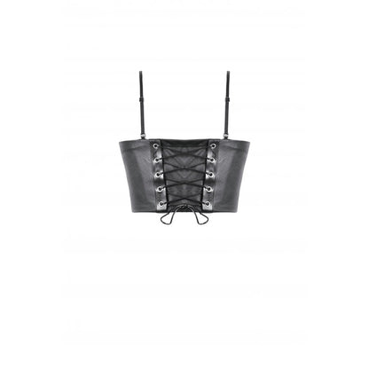 Dark in Love Ravena Buckled Faux Leather Corset Top