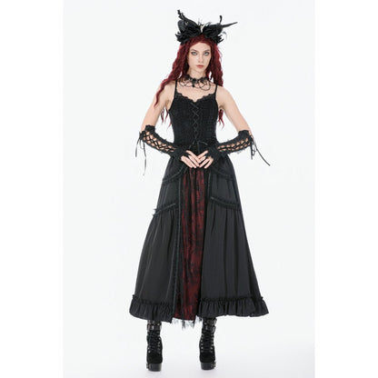 Dark in Love Black Lace Court Lace-Up Camisole