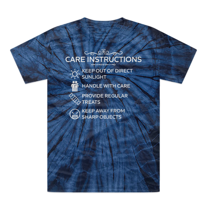 Care Instructions | White Print Tonal Spider Tie-Dye T-Shirt
