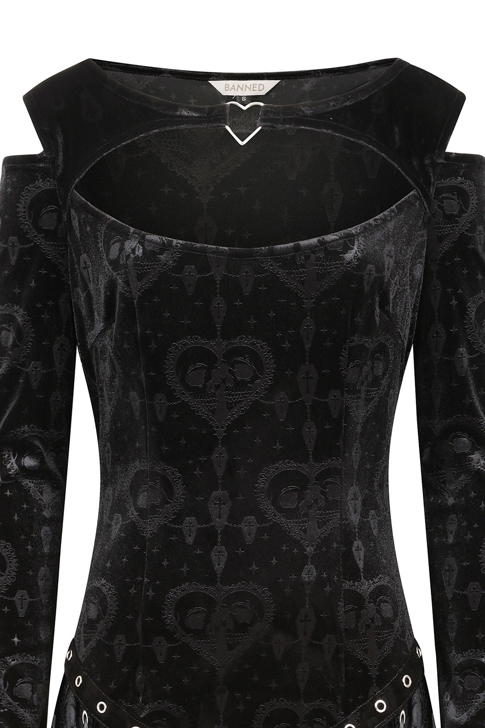 Banned Amara Gothic Burnout Velvet Dress