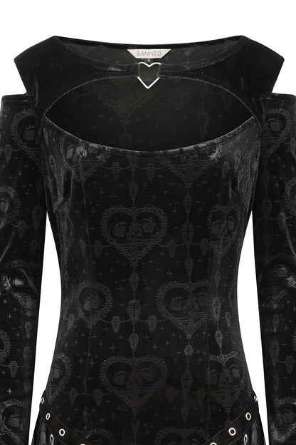 Banned Amara Gothic Burnout Velvet Dress