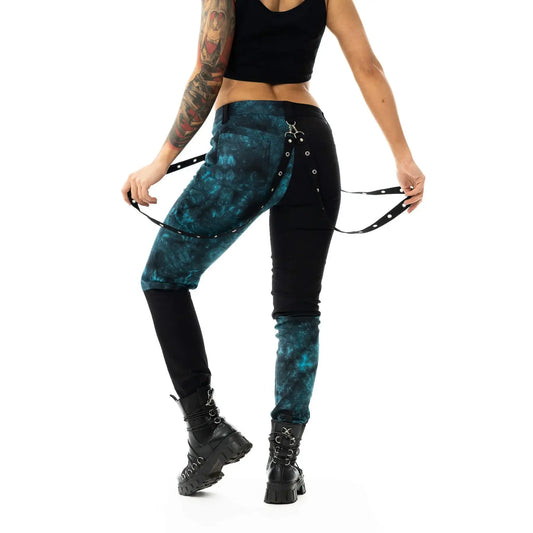 Vixxsin Kaori Pants Black and Blue Tie Die