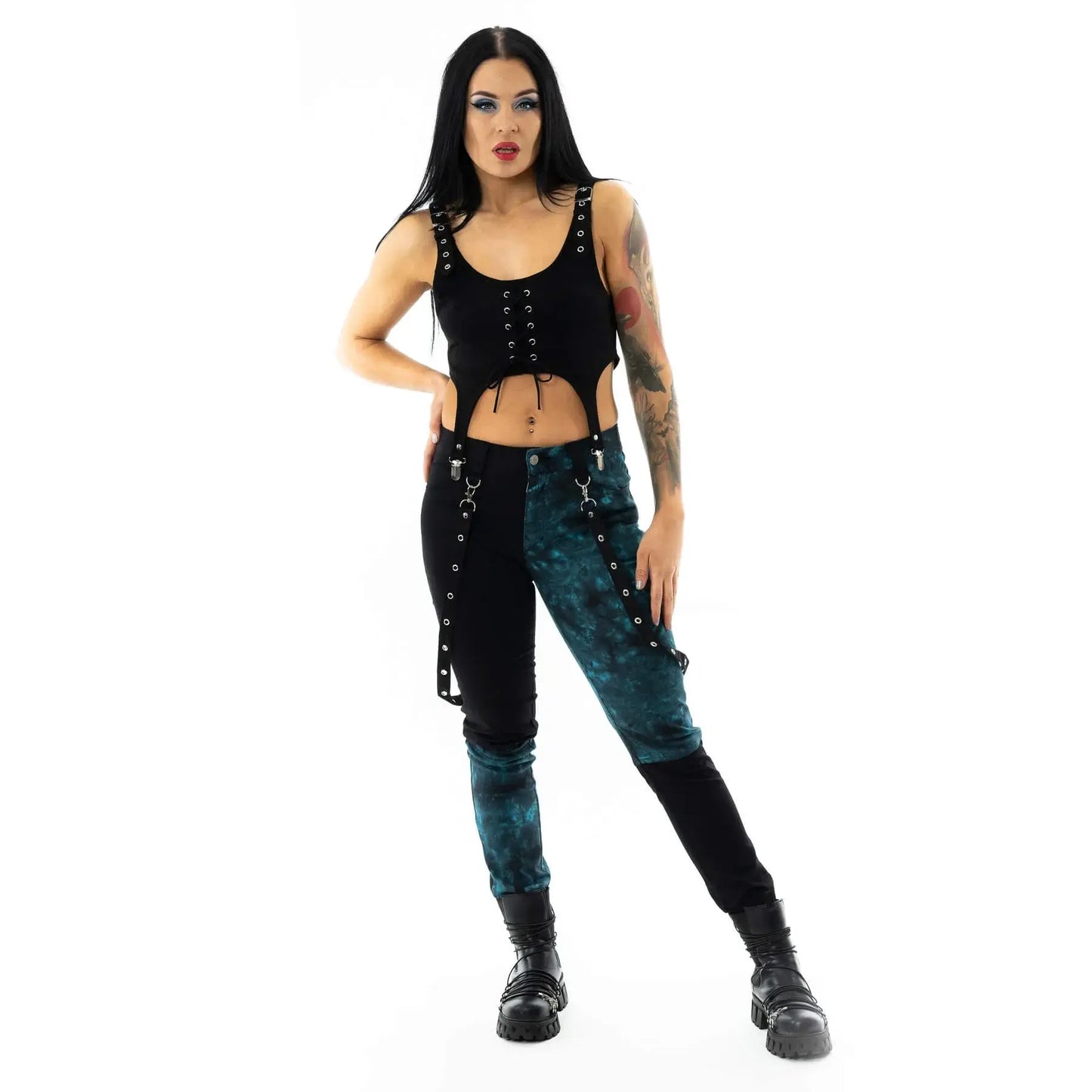 Vixxsin Kaori Pants Black and Blue Tie Die