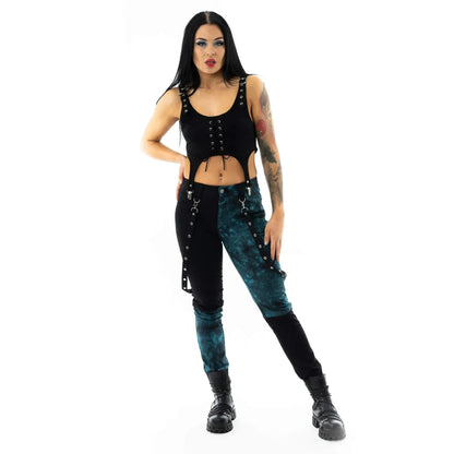 Vixxsin Kaori Pants Black and Blue Tie Die