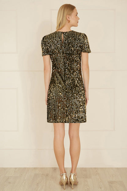 Yumi Gold Sequin Tunic Dress