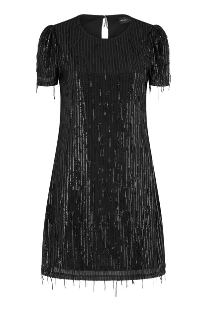 Mela Black Dripping Sequin Tunic Dress