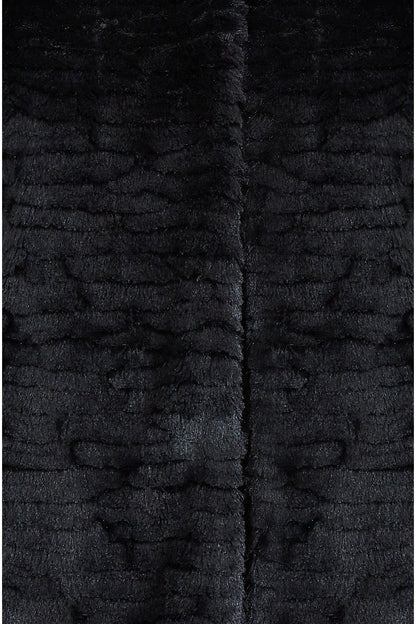 Mela Black Faux Fur Short Jacket