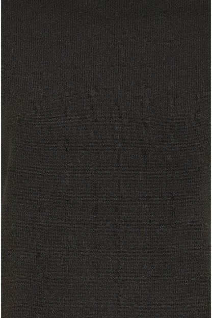 Mela Black Pearl Detail High Neck Jumper