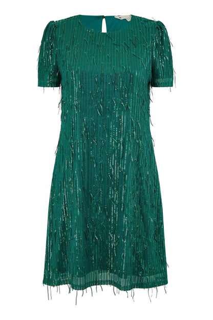Mela Green Dripping Sequin Tunic Dress