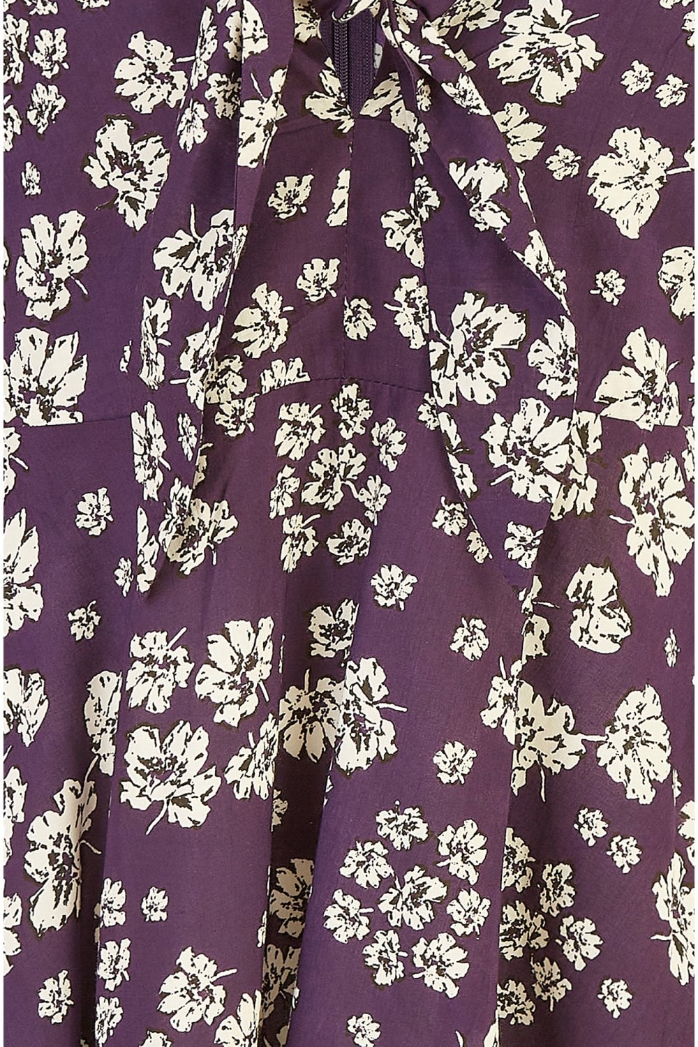 Mela Navy Floral Mini Skater Dress With Tie Front