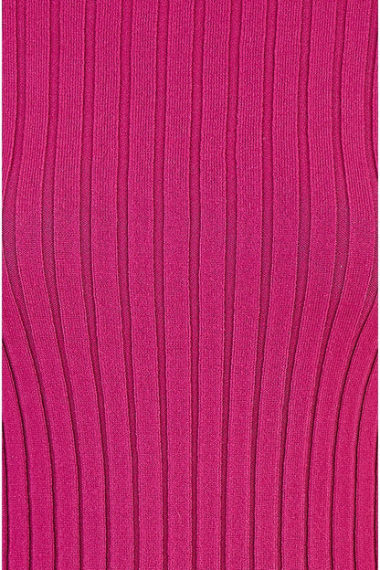 Mela Pink Ribbed Knit Roll Neck Jumper