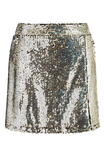 Mela Silver Sequin Mini Skirt
