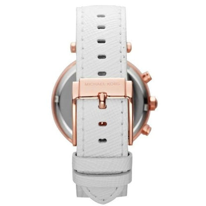 Michael Kors MK2281  Ladies Parker Rose Gold/White Leather Chronograph Watch