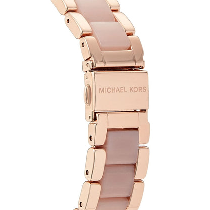 Michael Kors Women’s Watch Stainless Steel Rose Gold Strap With Pave Crystal Dial MK6096