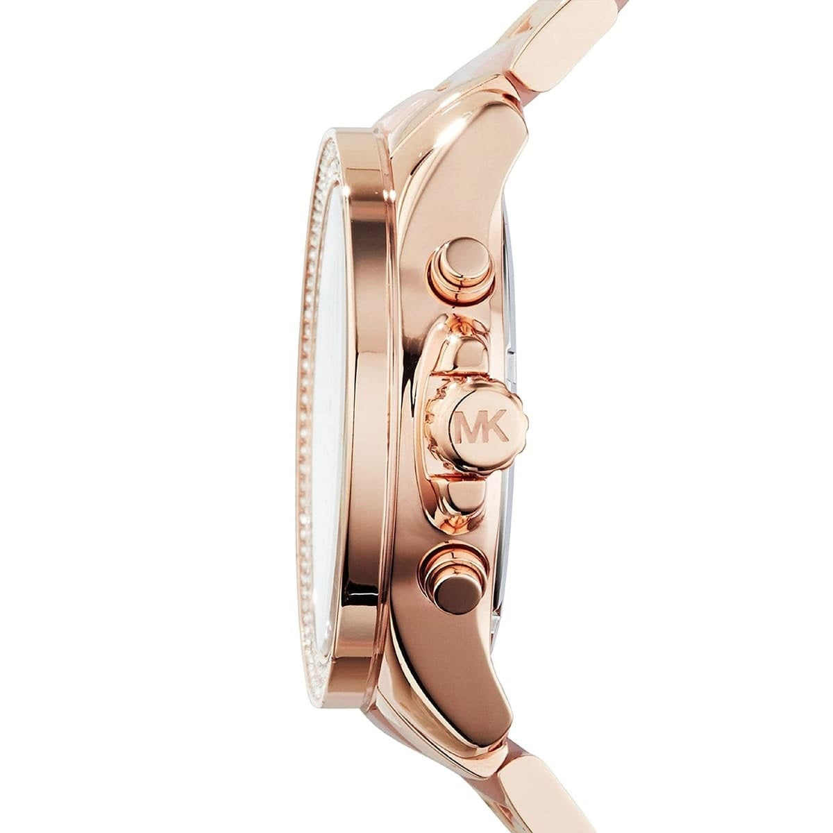 Michael Kors Women’s Watch Stainless Steel Rose Gold Strap With Pave Crystal Dial MK6096