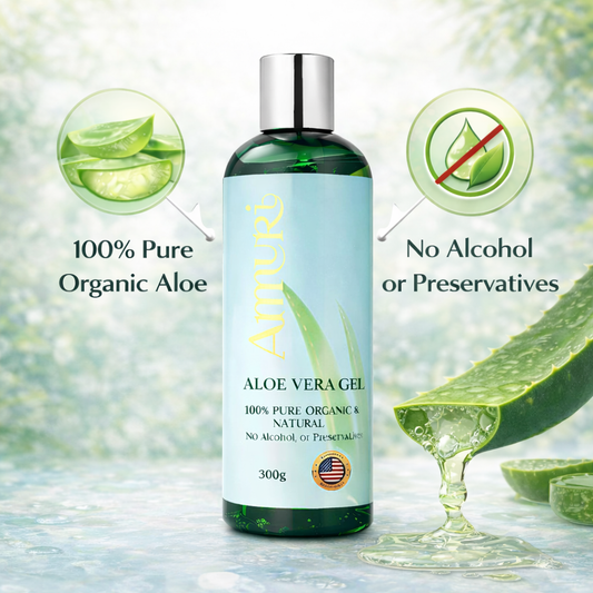 Ammuri Organic Aloe Vera Gel 300g - Pure Natural Pack Of 5 for Face & Body