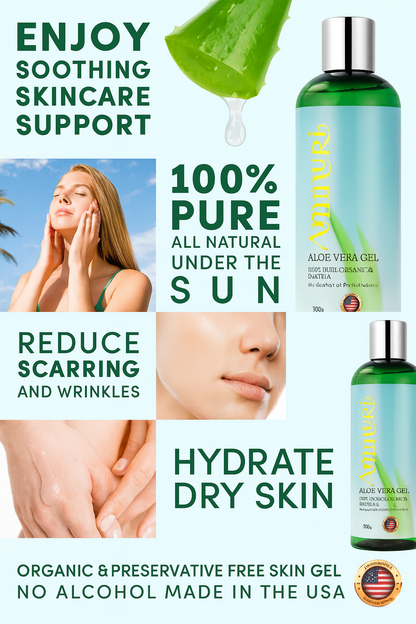 Ammuri Organic Aloe Vera Gel 300g - Pure Natural Pack Of 5 for Face & Body