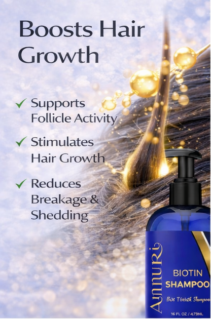 Ammuri Biotin Shampoo – DHT Blocker for Thicker, Fuller-Looking Hair | 473ml