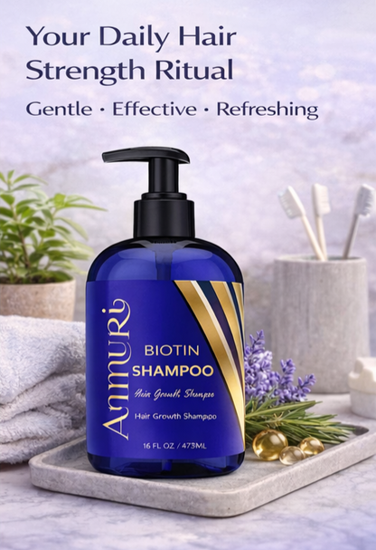 Ammuri Biotin Shampoo – DHT Blocker for Thicker, Fuller-Looking Hair | 473ml