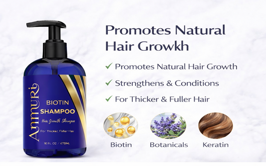Ammuri Biotin Shampoo – DHT Blocker for Thicker Hair | Set of 2 x 473ml