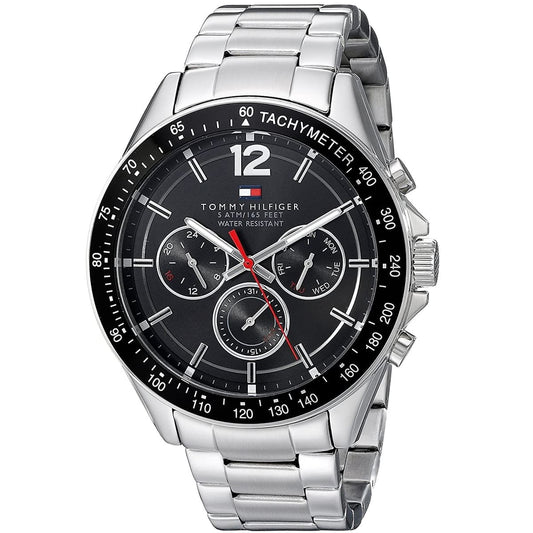 Tommy Hilfiger Men’s Watch Stainless Steel Silver Strap With Black Dial 1791104