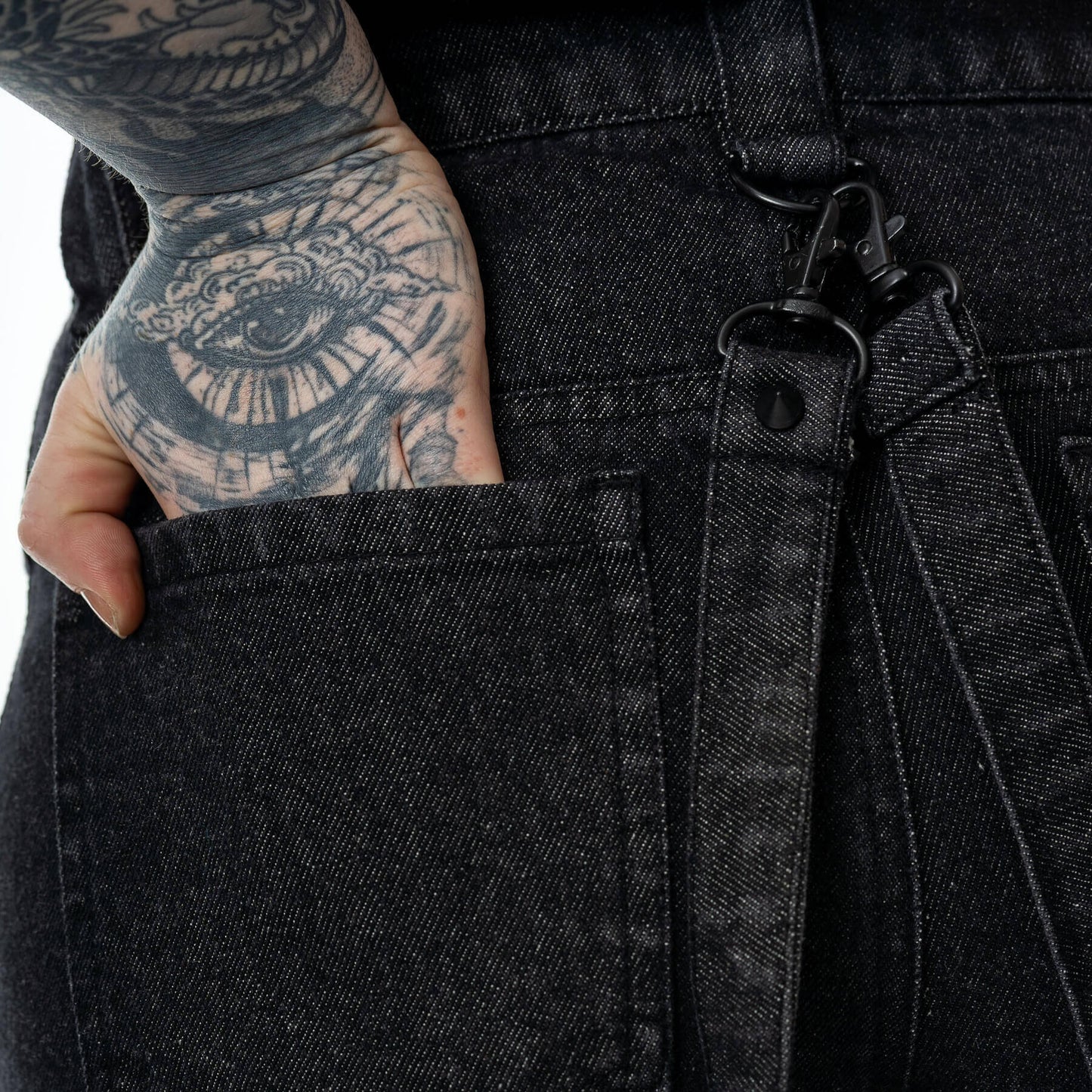 Vixxsin Undead Shorts Black Stonewash