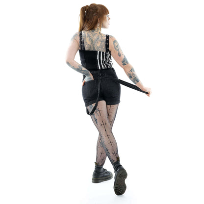 Vixxsin Undead Shorts Black Stonewash