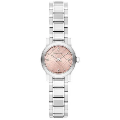 Burberry Ladies Watch The City Check Diamonds Pink BU9223