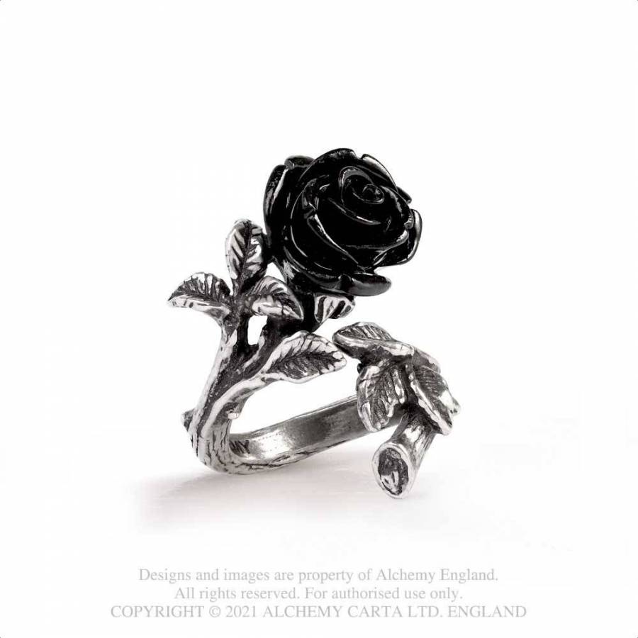 Alchemy Gothic Wild Black Rose Ring