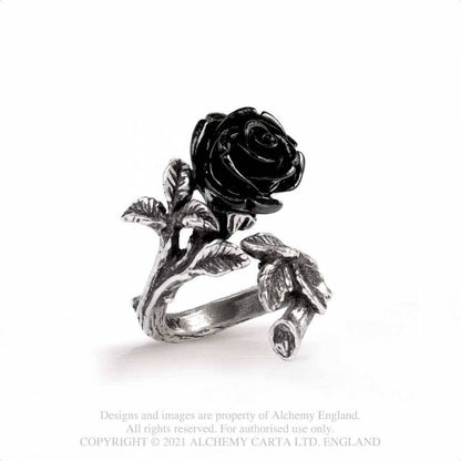 Alchemy Gothic Wild Black Rose Ring