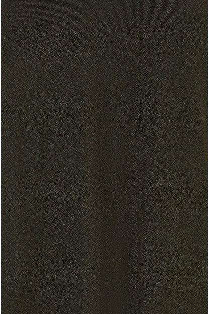 Yumi Black And Gold Sparkle Stretch Keyhole Neckline Top