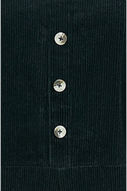 Yumi Black Cord Stretch Dungaree Style Jumpsuit