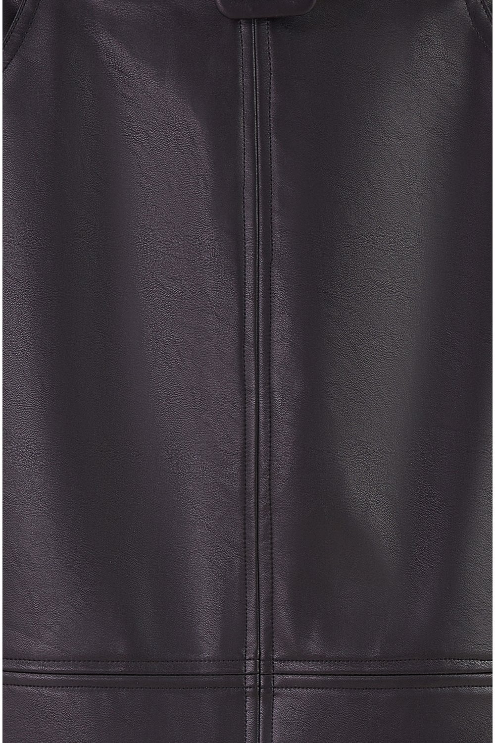 Yumi Black Faux Leather Midi Pencil Skirt With Matching Belt