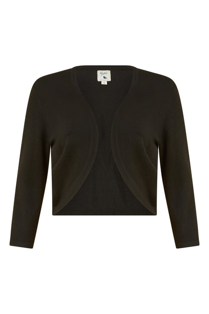 Yumi Black Knitted Curve Bolero