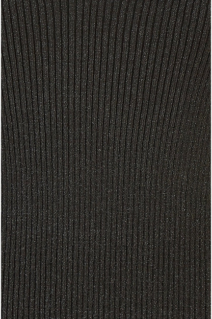 Yumi Black Metallic Rib Knitted Vest Top
