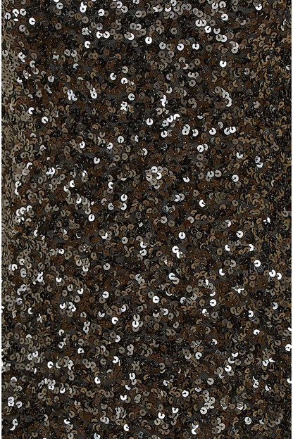 Yumi Black Sequin Long Sleeve Bodycon Midi Dress