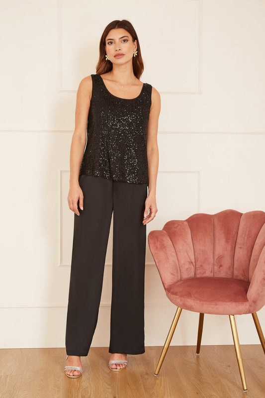 Yumi Black Sequin Vest