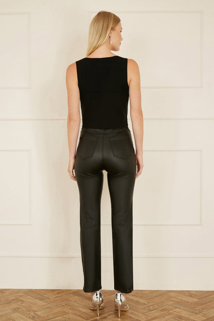 Yumi Black Sequin Waistcoat With Knitted Back