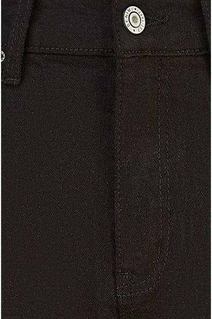 Yumi Black Stretch Canvas Wide Leg High Waist Jeans