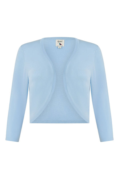 Yumi Blue Knitted Curve Bolero