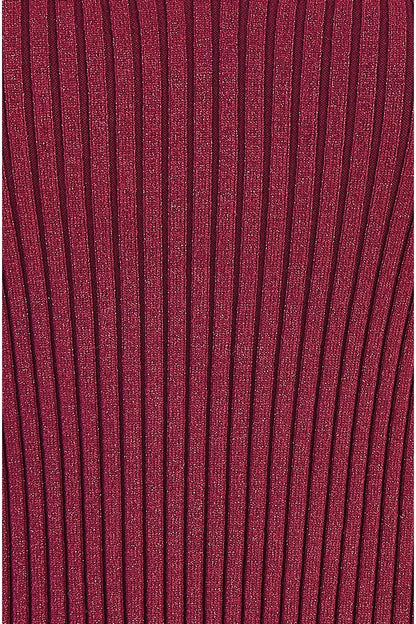 Yumi Burgundy Metallic Rib Knitted Vest Top