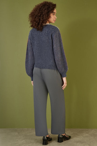 Yumi Cream Butterfly Sequin Knitted Jumper