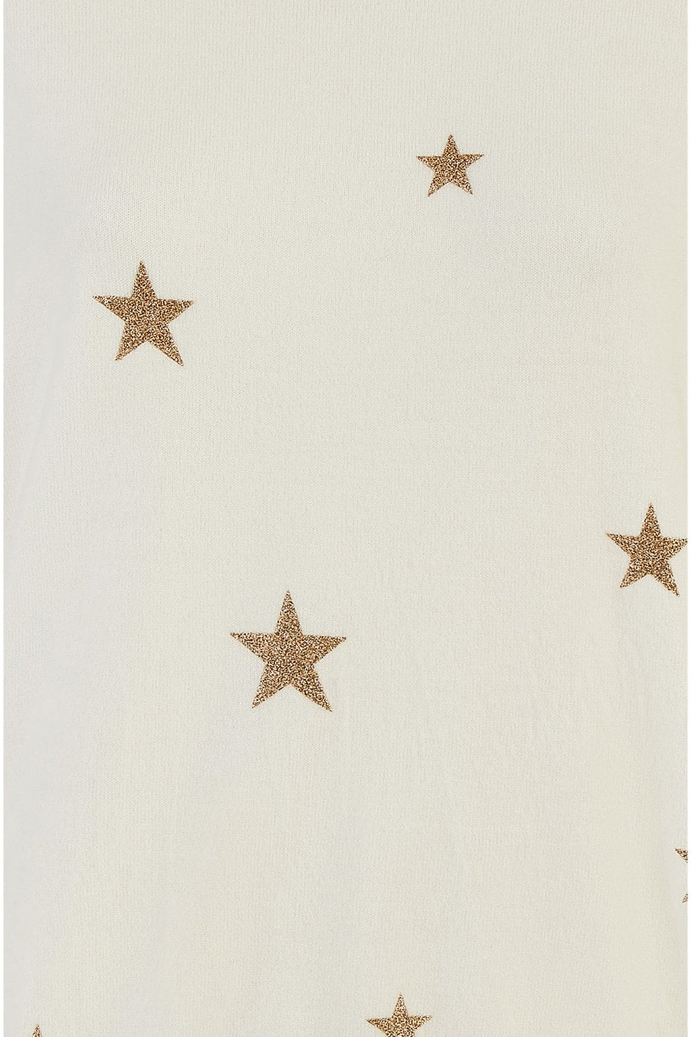 Yumi Cream Gold Foil Star Print Relaxed Fit Jumper