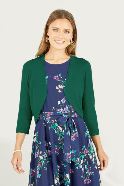 Yumi Dark Green Knitted Bolero
