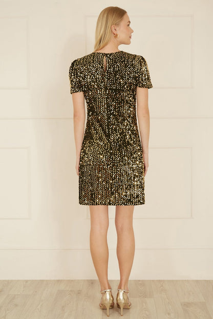 Yumi Gold Sequin Tunic Dress